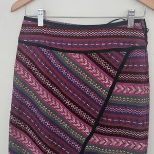 Women’s Wrap Skirt in Pink Multicolor Pattern